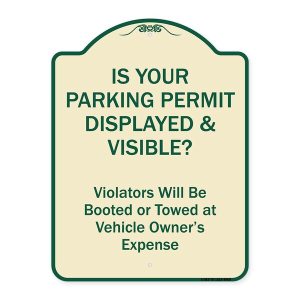 Designer Series-Is Your Parking Permit Displayed & Visible, 24" x 18", TG-1824-9969